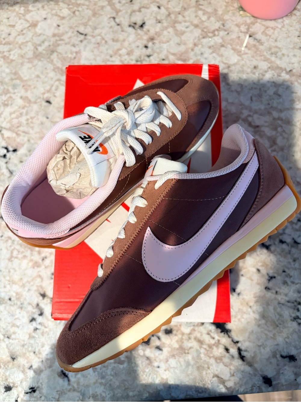 Nike Women’s Brown and Pink Retro Runner Sneaker